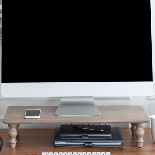 Anji Mountain Monitor Stand for Desk - Desktop Organizer & Laptop Riser, Ergonomic Monitor Riser, Space-Saving, Durable, Easy Assembly & Ideal for Home & Office,Biscotti, 24-Inch, Classic - color: Biscotti, size: 24-Inch