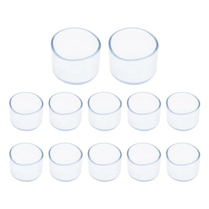 Round Chair Leg Caps,PVC Furniture Feet Covers,TTZEZE Transparent Round Floor Protectors,Clear Table Feet Covers Preventing Plastic Chair Leg Covers Scratches and Noise 32mm/1.26'', 12 - size: 1.26 inches