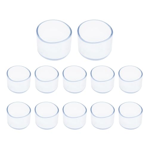 Round Chair Leg Caps,PVC Furniture Feet Covers,TTZEZE Transparent Round Floor Protectors,Clear Table Feet Covers Preventing Plastic Chair Leg Covers Scratches and Noise 32mm/1.26'', 12 - size: 1.26 inches