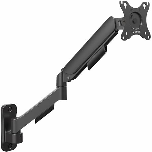 VIVO Single Monitor Counterbalance Wall Mount for 32 inch Screens up to 19.8 lbs, Full Motion, Max VESA 100x100, Black, MOUNT-V001G - size: Up to 32", style: Single Mount
