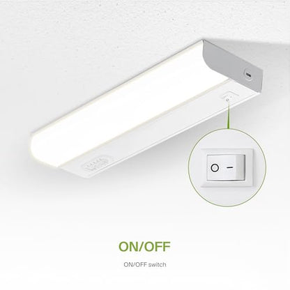 ASD LED Under Cabinet Lighting Hardwired, 12 Inch 5W 2700K-5000K Selectable, 442LM, CRI90+, Direct Wire Linkable Under Counter Lights for Kitchen, Dimmable Under Cabinet Lights, White, UL, 20 Pack - color: 12 Inch White, size: 20 Pack