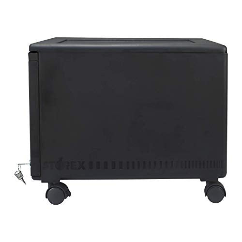 Storex Single-Drawer Mobile Filing Cabinet, 1 Legal/Letter-Size File Drawer, Black, 14.75" X 18.25" X 12.75" - color: Black, size: 1-Pack, style: 1-Drawer, With Casters