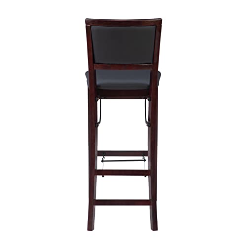 Linon Keira Pad Back Folding Bar Stool - color: Merlot/Brown, style: Bar Stool