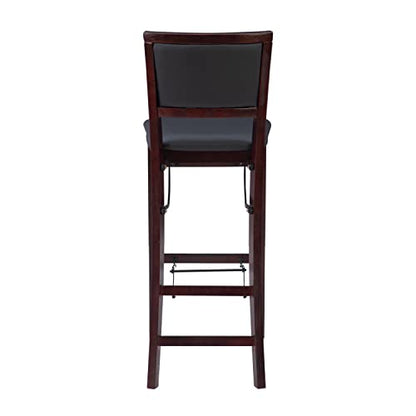 Linon Keira Pad Back Folding Bar Stool - color: Merlot/Brown, style: Bar Stool