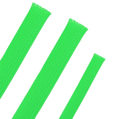 25ft PET Expandable Braided Cable Sleeve 1/3inch(8mm) Pet Braided Cable Sleeve for Audio Video Device Wire Automotive Wire (Green) - color: Green, size: 8mm"(1/3 inch)