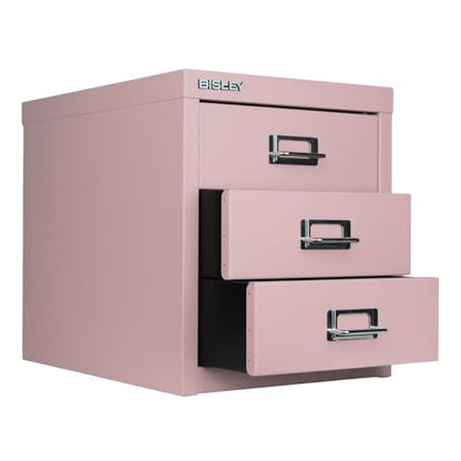 Bisley 3-Drawer Steel MultiDrawer Cabinet - Palest Pink - color: Palest Pink, size: 3 Drawer