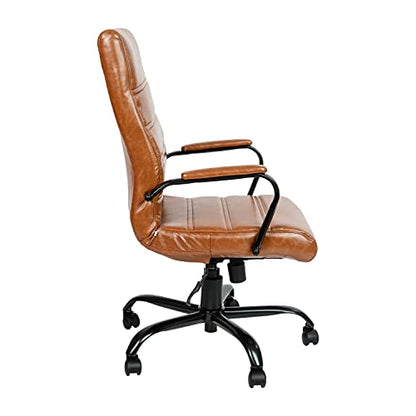 Flash Furniture LeatherSoft Executive Office Chair, Brown/Black | 360° Swivel, Height Adjustable, Commercial Grade - color: Brown Leathersoft/Black Frame