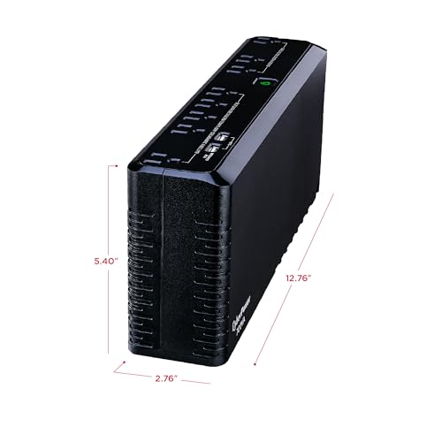 CyberPower SL700U Standby UPS Battery Backup and Surge Protector | Surge Protector, 700VA/370W, 8 Outlets, Slim Profile, UL Certified - size: 700VA, style: Slim