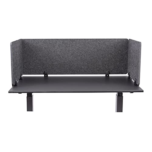 Stand Up Desk Store ReFocus Raw Clamp-On Acoustic Desk Divider Mounted Privacy Panel to Reduce Noise and Visual Distractions (Anthracite Gray, 47.25" x 16") - color: Anthracite Gray, size: 48" X 16"