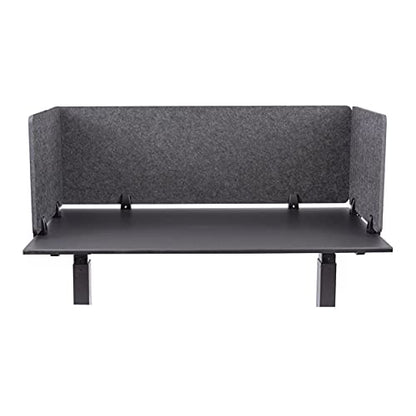 Stand Up Desk Store ReFocus Raw Clamp-On Acoustic Desk Divider Mounted Privacy Panel to Reduce Noise and Visual Distractions (Anthracite Gray, 47.25" x 16") - color: Anthracite Gray, size: 48" X 16"