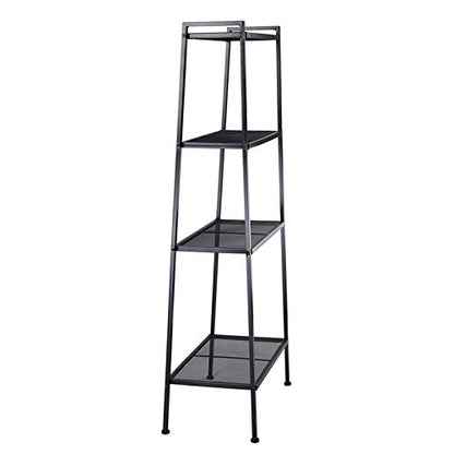 Ladder Bookshelf, 4-Tier Metal Shelf Open Bookcase Freestanding Bathroom Storage Rack Plant Stand for Living Room, Bedroom, Office, Easy Assembl (Black3) - color: Black3