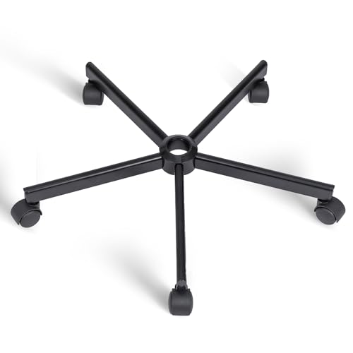 XSZD Criss Cross Home Office Swivel Chair Base – Durable, Steady and Easy Installation – Perfect for Criss Cross and Cross Legged Chairs with Replacement Casters (Black,Base+Wheel) - color: Black