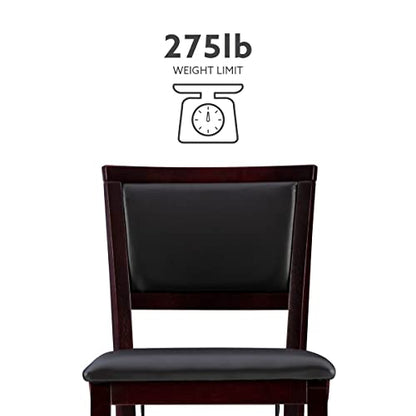 Linon Keira Pad Back Folding Bar Stool - color: Merlot/Brown, style: Bar Stool