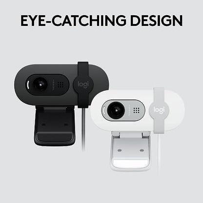 Logitech Brio 100 Full HD 1080p Webcam for Meetings and Streaming, Auto-Light Balance, Built-in Mic, Privacy Shutter, USB-A, for Microsoft Teams, Google Meet, Zoom and More - Off White (Renewed)