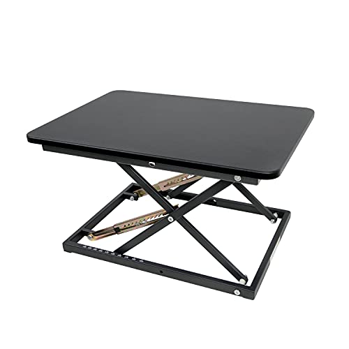 Standing Desk Converter Height Adjustable Stand Up Desk Riser - Supports 300 lbs, Fully Assembled Monitor/Laptop Riser Workstation, Black. - color: Black-24in