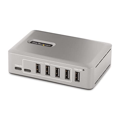 StarTech 10-Port USB-C Hub, 10Gbps, 65W PA, TAA (10G8A2CS-USB-C-HUB) | 8x USB-A, 2x USB-C, self-powered with 65W supply included, 3ft 1m USB-IF certified locking cable, desk/wall/VESA mountable