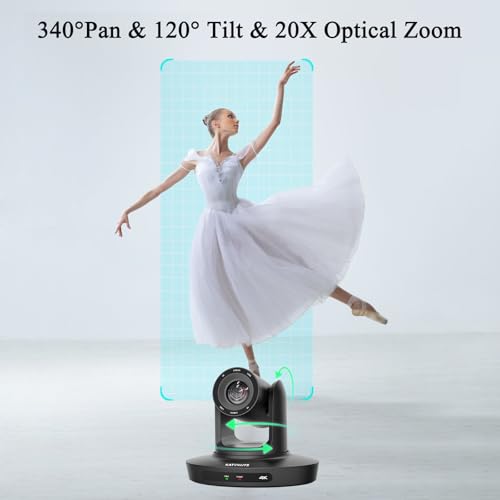 PTZ Camera 4K UHD with 20X Optical Zoom,Video Conference Room Camera,Live Streaming for Church Worship,USB HDMI IP POE Work with Vmix,Zoom,OBS,YouTube,Facebook Livestream