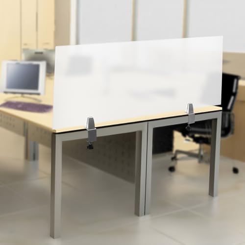 Acrylic Acoustic Desk Divider Privacy Panel Desk Divider Desk Partition Noise Reducing Mounted Sound Proof Dividers Edge Clip Mounts for Office Reduce Noise and Visual Distractions 47" x 18" - size: 47*18”