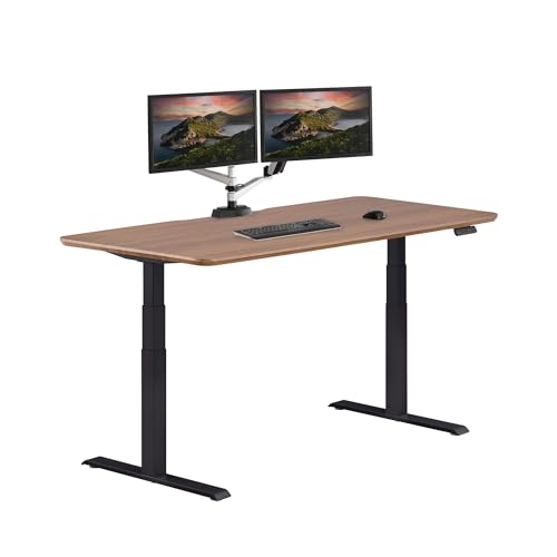 Vari Classic Electric Standing Desk – 72x30 – Walnut/Black - color: Walnut Top / Black Legs, size: 72 in x 30 in