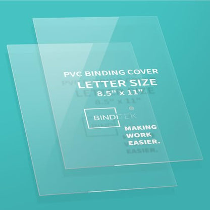 Binditek 12 Mil PVC Binding Covers, 8.5 x 11 Inches, Clear, 200 Pack | Plastic Binding Covers, 8.5" x 11" Letter Size, Clear, Square Corners, Unpunched, Ideal for Business Reports and Proposals - size: 12 Mil, style: 100P , Clear