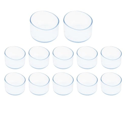 Round Chair Leg Caps,PVC Furniture Feet Covers,TTZEZE Transparent Round Floor Protectors,Clear Table Feet Covers Preventing Plastic Chair Leg Covers Scratches and Noise 50mm/1.97'', 12 - size: 1.97 inches