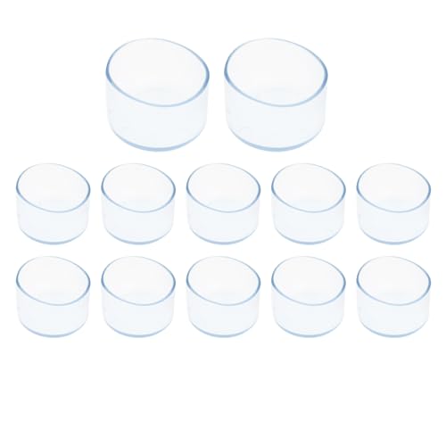 Round Chair Leg Caps,PVC Furniture Feet Covers,TTZEZE Transparent Round Floor Protectors,Clear Table Feet Covers Preventing Plastic Chair Leg Covers Scratches and Noise 50mm/1.97'', 12 - size: 1.97 inches