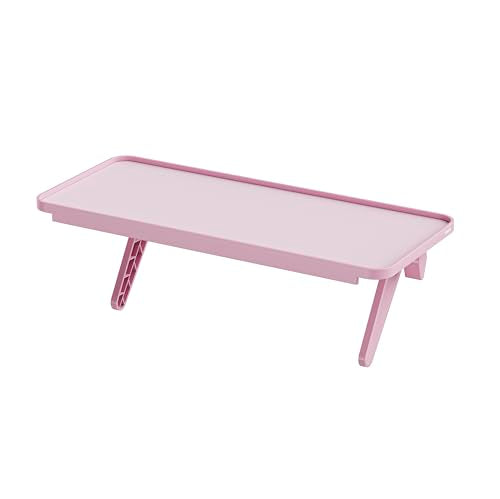 Pixio 12 inch Pink Monitor Storage Top Shelf - Adjustable Platform, Universal Fit, Holds Up to 13lbs, Works on TV, Flat, Curved Monitors, Storage for Webcams, Clocks, Phone, Figures - color: Pink