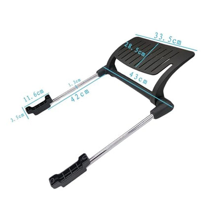 Office Chair Footrest Attachment, Adjustable Sliding Foot Pedal, Black Iron & PP Frame for Mesh and Swivel Chairs