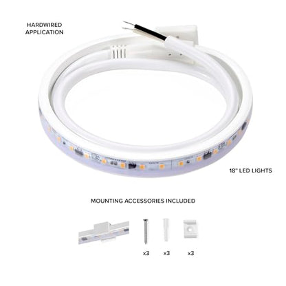 Maxxima 18 in. Hardwired LED Under Cabinet Strip Light, 690 Lumens, 3000K - size: 18 Inch