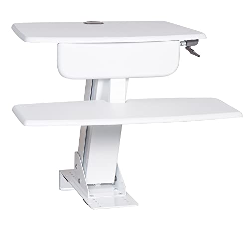 Kantek Desk Clamp-Mounted Sit to Stand Workstation, White (STS800W) - color: White, style: Desk Mounted System