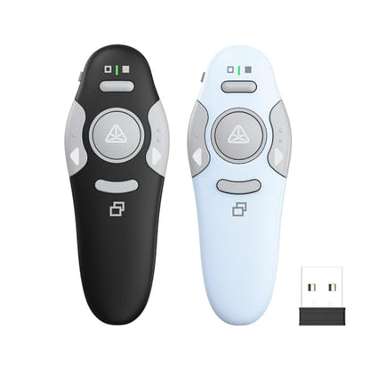 QUI 2 Pack Wireless Presentation Clicker Remote,USB Black Purple - color: Black Blue, style: USB