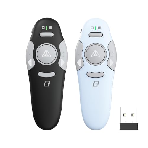QUI 2 Pack Wireless Presentation Clicker Remote,USB Black Purple - color: Black Blue, style: USB