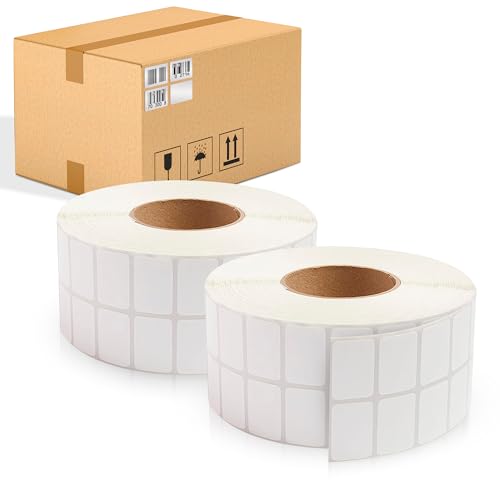 ABC PACK & SUPPLY Thermal Transfer Labels 1.5 x 1 Inch, White Matte Shipping Labels, 3" Core, Perforated, 10800 Labels per Roll, 4 Rolls, Permanent Adhesive, Industrial Printer Compatible - style: 1.5" x 1" / 43200 Pack / 2-UP