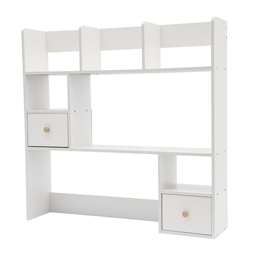 9 Compartments Desktop Bookshelf, White Home Office Desk Storage Organizer New