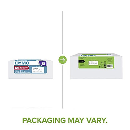 DYMO Authentic LW Multi-Purpose Labels for LabelWriter Label Printers, White, 1" x 2-1/8", 12 rolls of 500 (6000 Total) - size: 12 Rolls