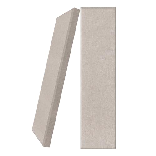 2 Pack Fiberglass Acoustic Panels 48"x12"x2" Soundproof Panels, Linen - color: Linen