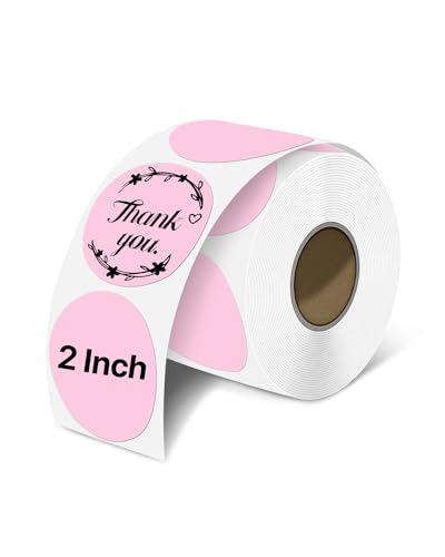iEager 2 Inch Round Thermal Labels, Pink Circle Thermal Printer Stickers - color: Pink, size: 2 INCH
