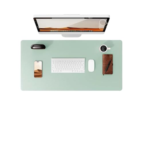Desk Pad, Leather Non-Slip Laptop Computer Desk Keyboard Mat, Table Protector Blotter Mat, Large Mouse Pad (24" x 12")-Light Green - color: Light Green