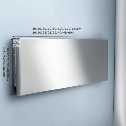 Stainless Steel Folding Wall Table Floating Desk Wall Mounted Fold Down Desk Workbench for Small Spaces Kitchen Office Balcony Laundry(70x30cm/28x12in) - size: 70x30cm/28x12in