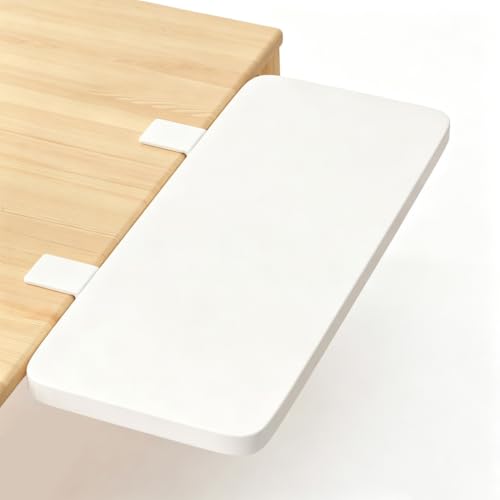 Desk Extender Plate, 90° Foldable Keyboard Tray, Keyboard Extension Table | Punch-Free Clamp on Keyboard Table Mount for Additional Storage Space and Home Office, 20kg(White,50cm x 20cm) - color: White, size: 50cm x 20cm