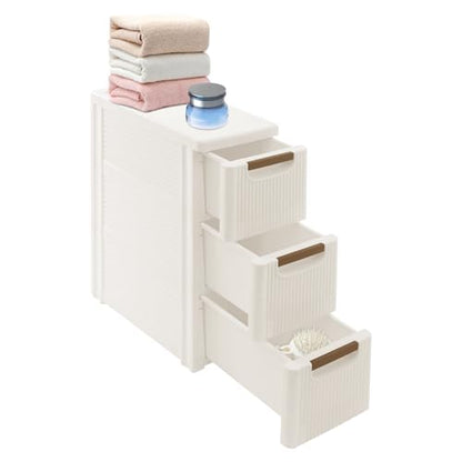 3 Drawers Narrow Storage Cabinet, 3 Tiers Slim Bathroom Storage Cabinet, 16.5" L X 7.5" W X 22.2" H Slim Rolling Cart for Living Room, Kitchen, Bathroom, Office - size: 3 Tiers