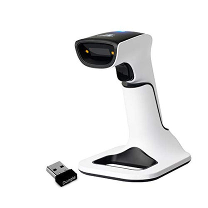 ScanAvenger Wireless Portable 1D&2D with Stand Bluetooth Barcode Scanner: 3-in-1 Handheld Scanner, Rechargeable Battery for Inventory - USB Bar Code/QR Reader (1D&2D with Next Gen Stand) - style: 1D&2D With Next Gen Stand