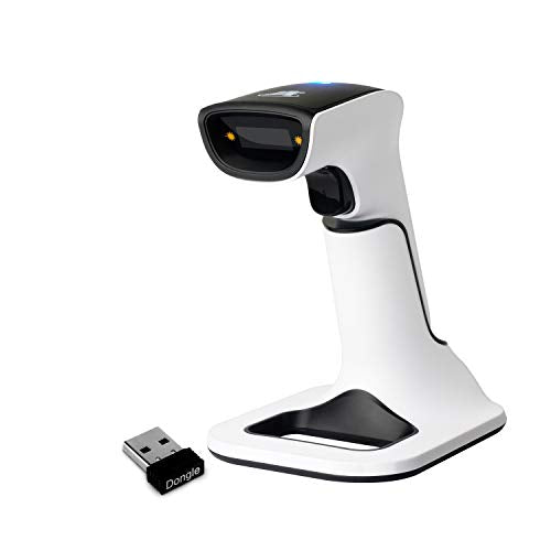 ScanAvenger Wireless Portable 1D&2D with Stand Bluetooth Barcode Scanner: 3-in-1 Handheld Scanner, Rechargeable Battery for Inventory - USB Bar Code/QR Reader (1D&2D with Next Gen Stand) - style: 1D&2D With Next Gen Stand