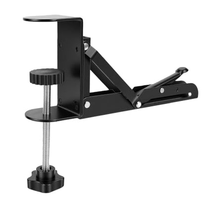 2 Pcs Desk Keyboard Tray Support Bracket, Cold Rolled Steel Clamp On Foldable Bracket for Office Desktop Space Saving