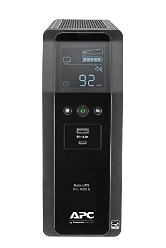 APC Sine Wave UPS Battery Backup & Surge Protector, 1000VA, APC Back-UPS Pro (BR1000MS) (Renewed)