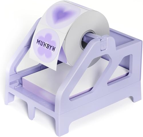 MUNBYN Label Holder for Rolls and Fan-Fold Labels, Purple - color: Purple