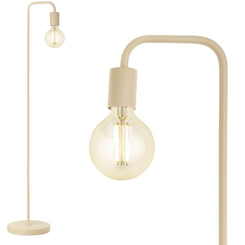 BoostArea Kahki Floor Lamp 63 inch, Modern Cute Floor Lamp, Metal Standing Lamp, E26 Socket, On/Off Footswitch, ETL Listed, Tall Thin Skinny Cool Kids Lamp for Living Room, Bedroom Decor, Minimalist - color: Khaki