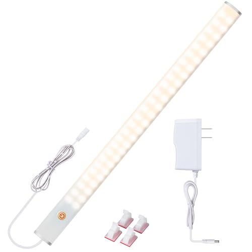 Under Cabinet Lighting Natural White 4000K, Dimmable Under Cabinet Lights with Touch Switch, LED Under Counter Lighting for Desk - color: Natural White, size: 15 Inch - with Plug