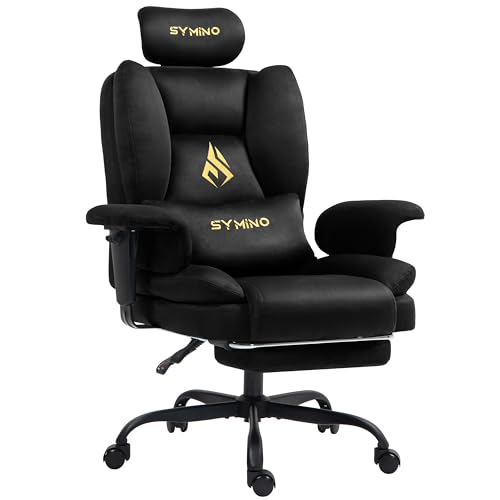 Symino Ergonomic Gaming Chair with Footrest & 155° Recline - color: Black
