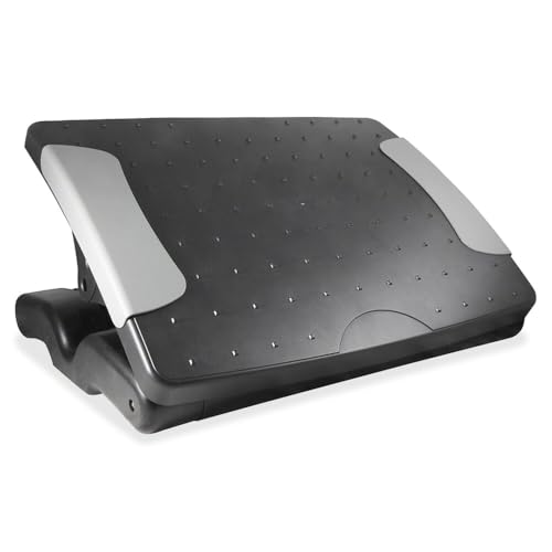 Kantek Ergonomic Adjustable Height Under Desk Footrest, 4 Height Setting, Adjustable Tilt Angle, Supports Legs to Enhance Comfort and Relieve Muscle Fatigue